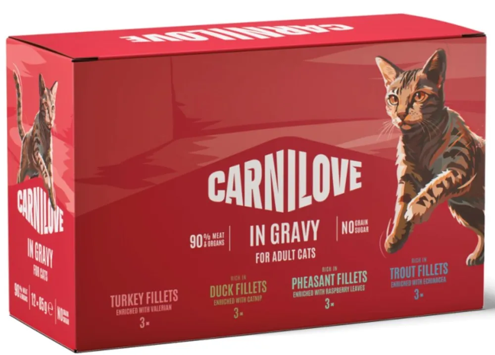 CARNILOVE Cat Pouch Gravy Box - wet cat food - 12x85g