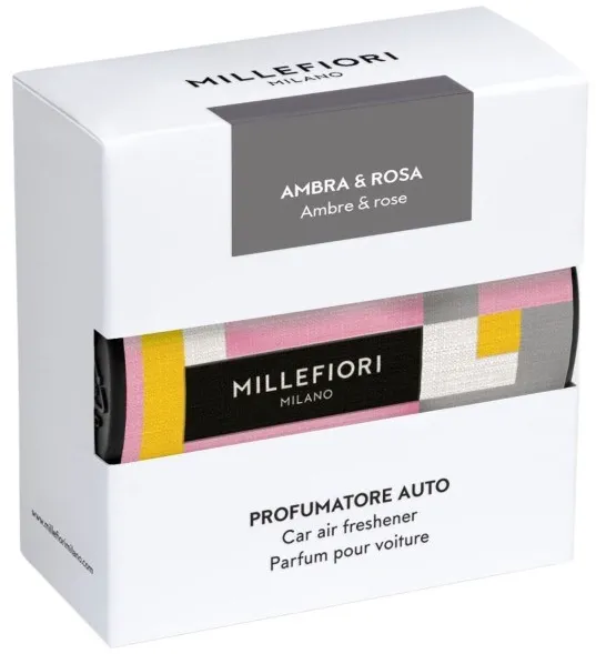 Car Air Freshener WHITE AMBRA & ROSA MILLEFIORI