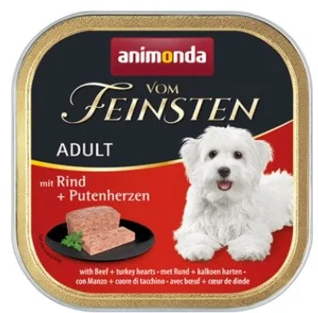 ANIMONDA Vom Feinsten Adult Beef and turkey heart - wet dog food - 150g