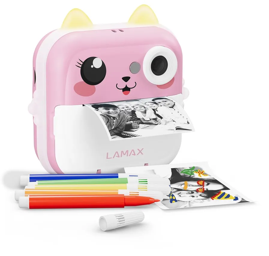 Aparat foto compact Lamax Kids’ InstaKid2 Plus, pink