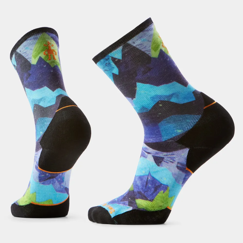 Sosete merino Smartwool Crew Targeted Cushion Trail Run Summit Sector Nightfall Blue M 38-41