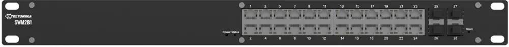 Teltonika SWM281 L2+ managed switch, 19"" Rack, 24xGbE, 4xSFP