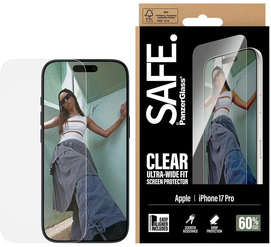 Folie protectie ecran SAFE by PanzerGlass Ultra-Wide Fit cu EasyAligner iPhone 2025 6.3" Pro