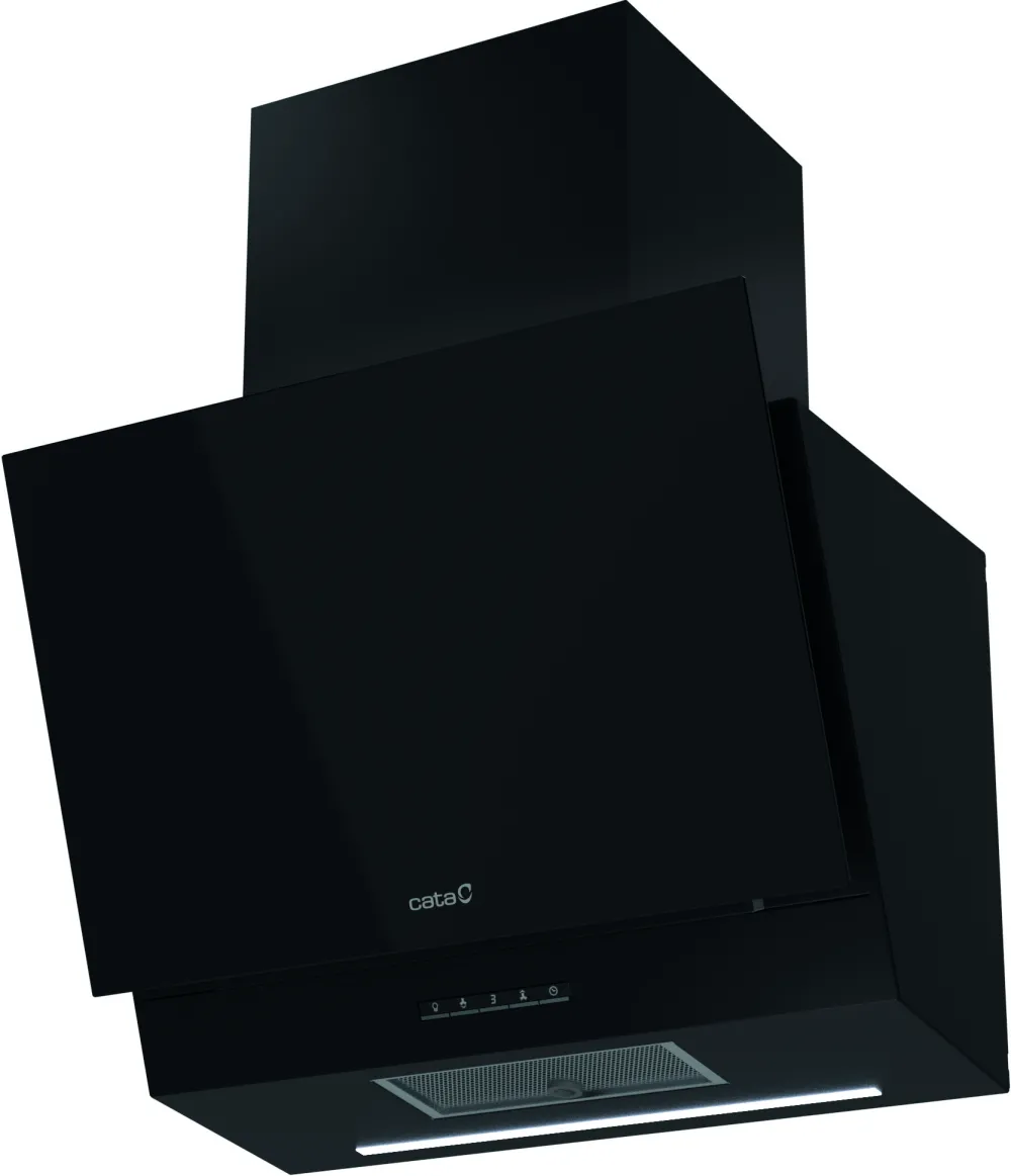 Cata Hood THALASSA 600 GBK Width 60 cm, Max 811 m³/h, Black Glass