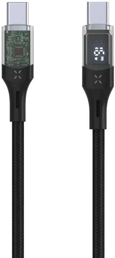 Cablu USB-C - USB-C FIXED cu afisaj PD 100W USB 2.0 1,2 m negru
