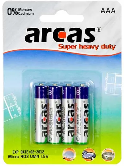 Arcas Super Heavy Duty AAA (LR03), 4- pack
