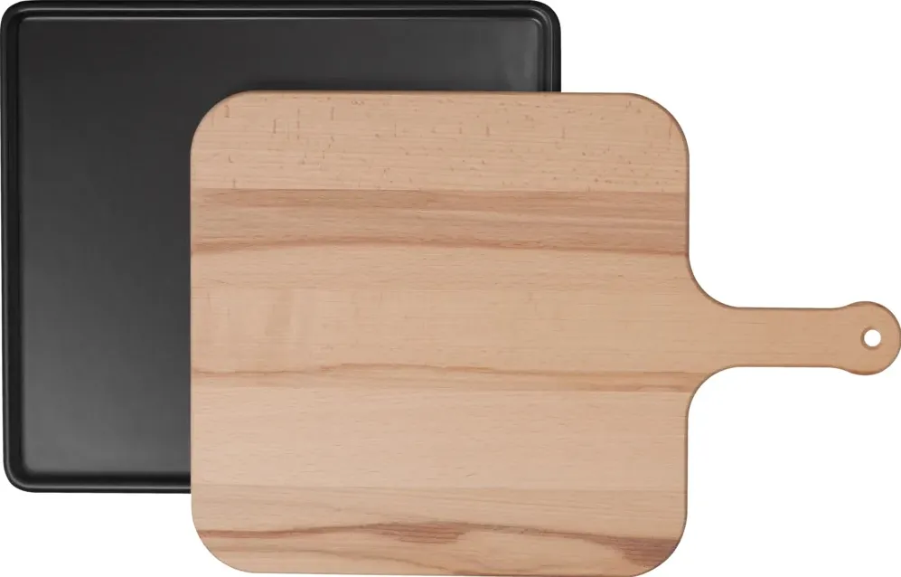 HEZ327000 Pizza stone with wooden paddle