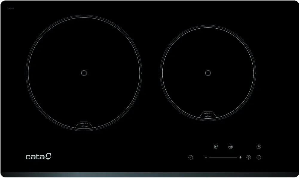 Plita CATA IB 2 PLUS BK/A, inductie, Latime 35 cm, 2 zone de gatit, Control tactil, Negru