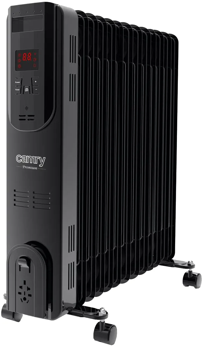 Radiator cu ulei CAMRY CR 7814 cu telecomanda, 13 elementi, 3 trepte pana la 2500 W, LED, negru