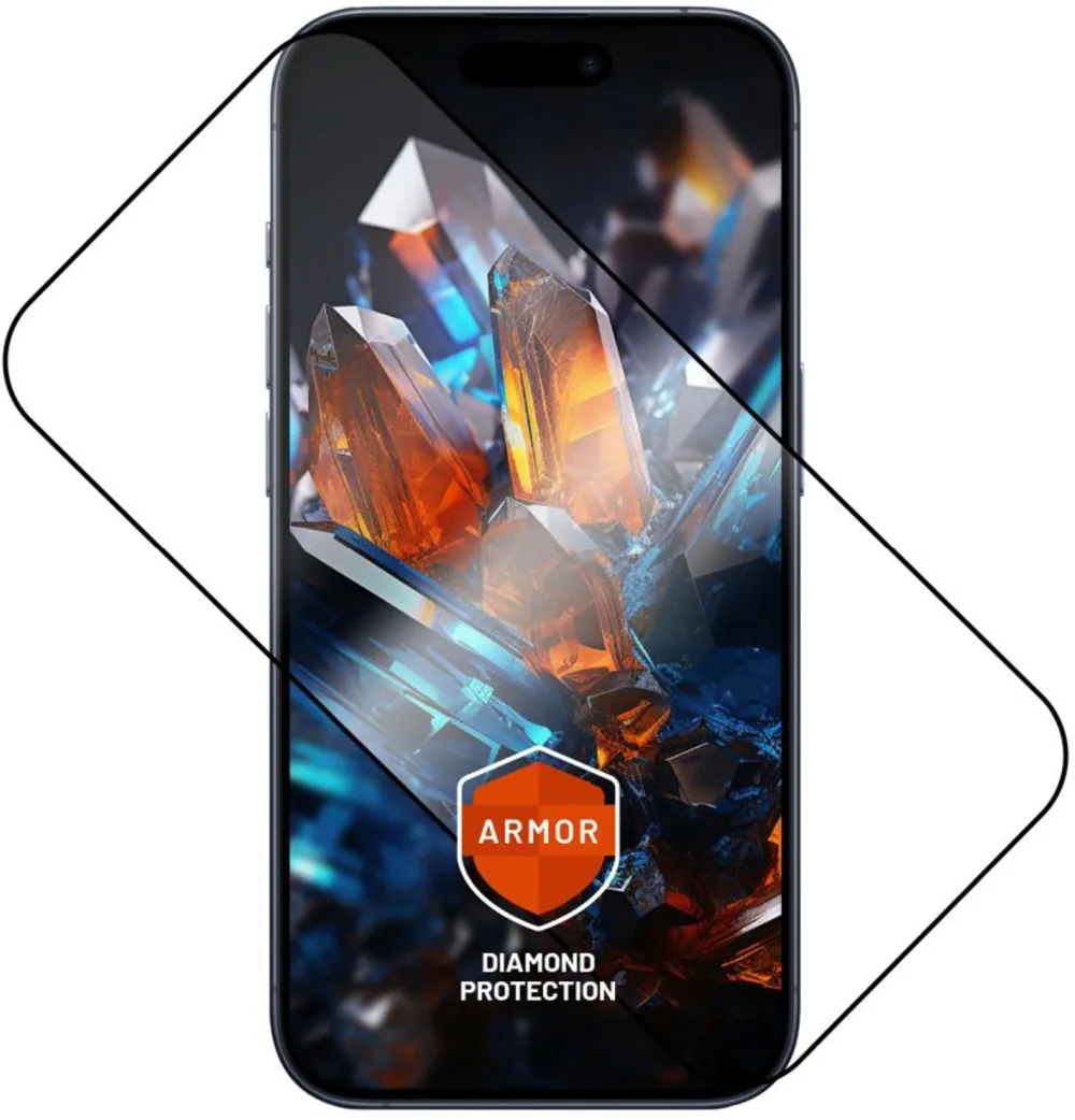 Folie protectie sticla securizata Fixed Armor iPhone 17 Pro cu aplicator anti-praf si strat AR negru