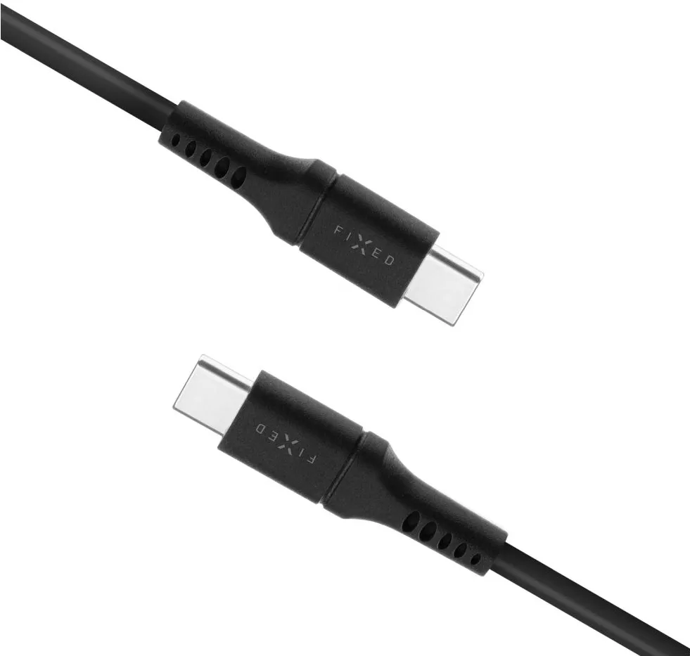 Cablu USB-C la USB-C Fixed Liquid Silicone 1,2 m 60 W negru