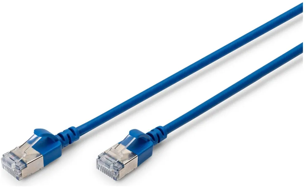Cablu retea Digitus CAT 6A F-FTP Slim 0.5 m albastru