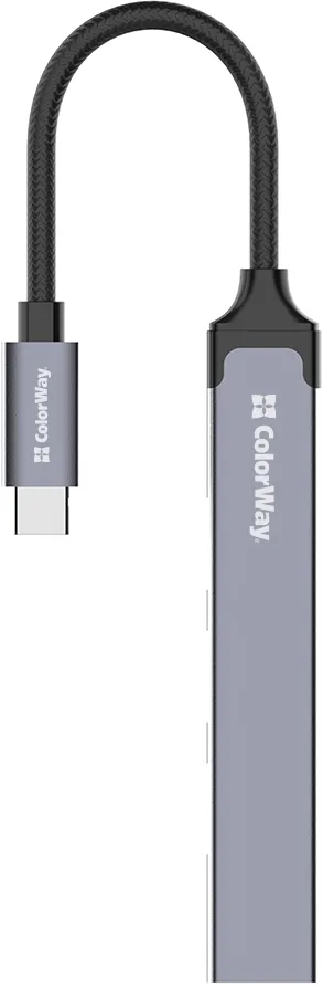 Docking Station ColorWay CW-HUB04 Docking Station USB Type-C 1xUSB 3.0 3xUSB 2.0, Dark Grey