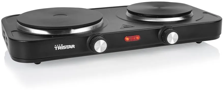 Tristar KP-6152 Table hob, 2 cooking zones 18.5+15.5cm, Black