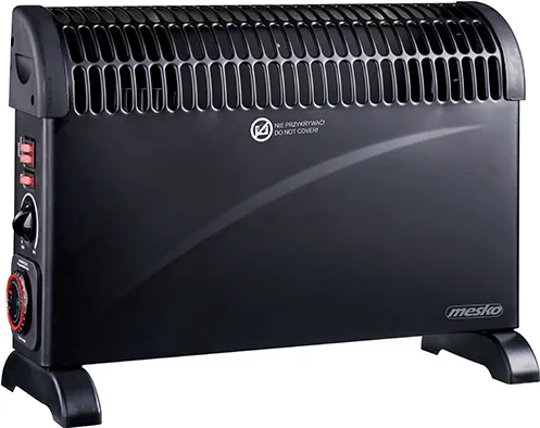 Convector electric Mesko MS 7741b 2000 W cu timer si ventilator turbo negru