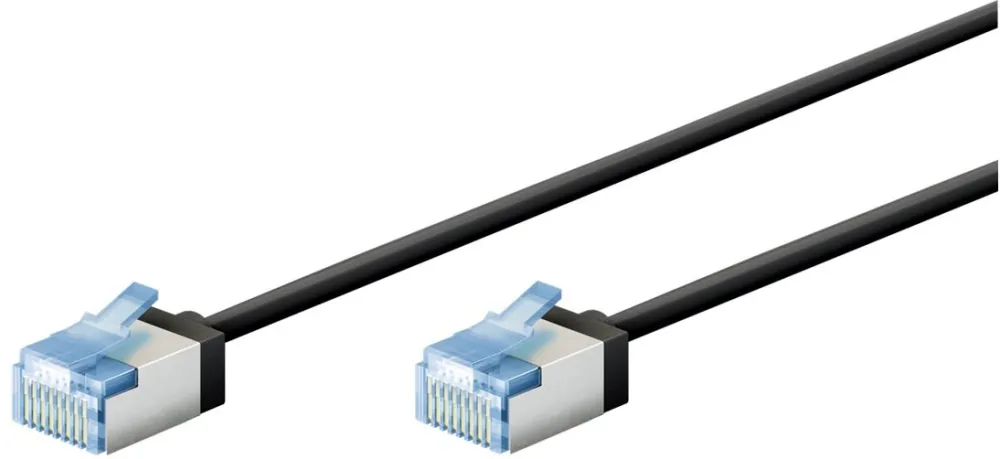 Cablu retea patch Goobay 74315 CAT 6A U/FTP Slim ultra-flexibil 0,15 m negru