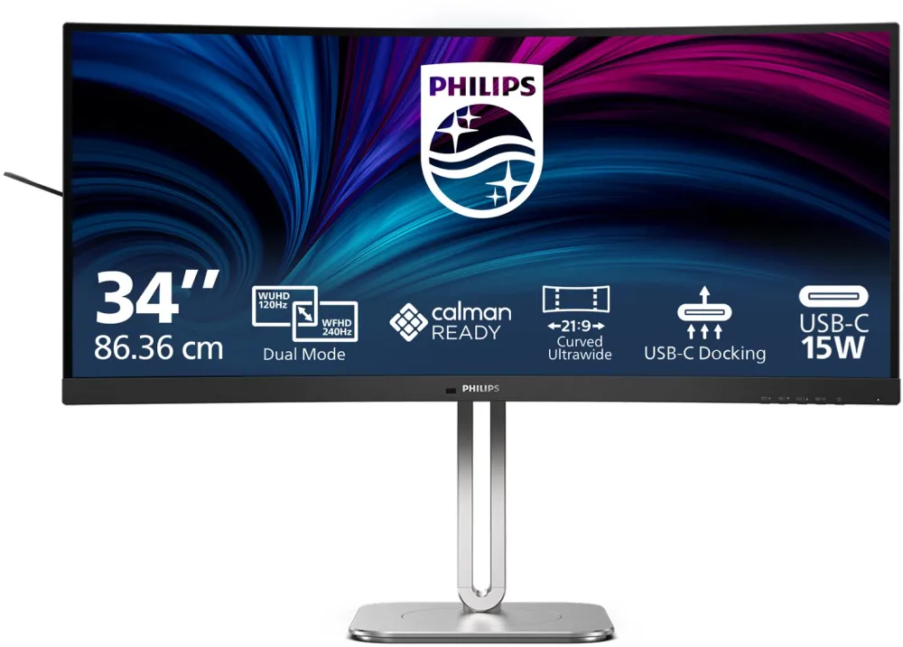 PHILIPS 34B2U5900C/00 34" DUAL Mode Curved Business monitor 21:9/5120x2160/350cdm2/2ms/DP HDMI USB-C