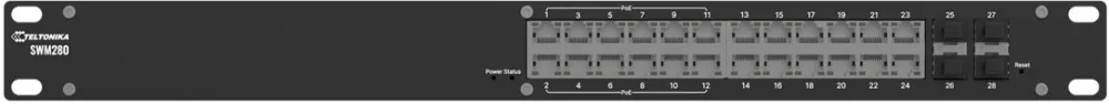 Teltonika Managed PoE+ switch 12x PoE+& 12 x Gigabit Ethernet ports PROFINET and MRP support