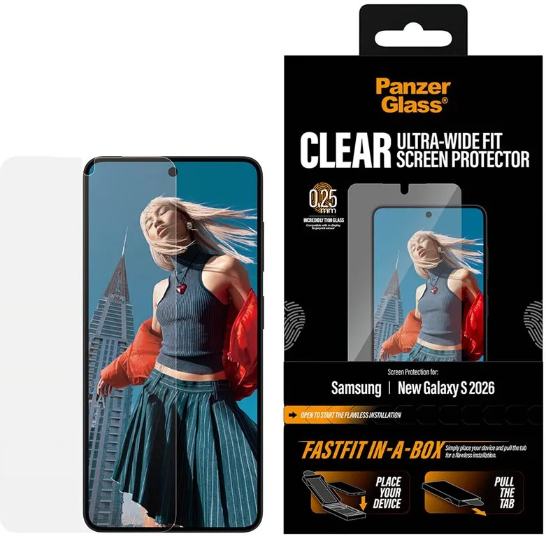 Folie protectie ecran PanzerGlass Samsung Galaxy S26 Ultra-Wide Fit cu FASTFIT in-a-box