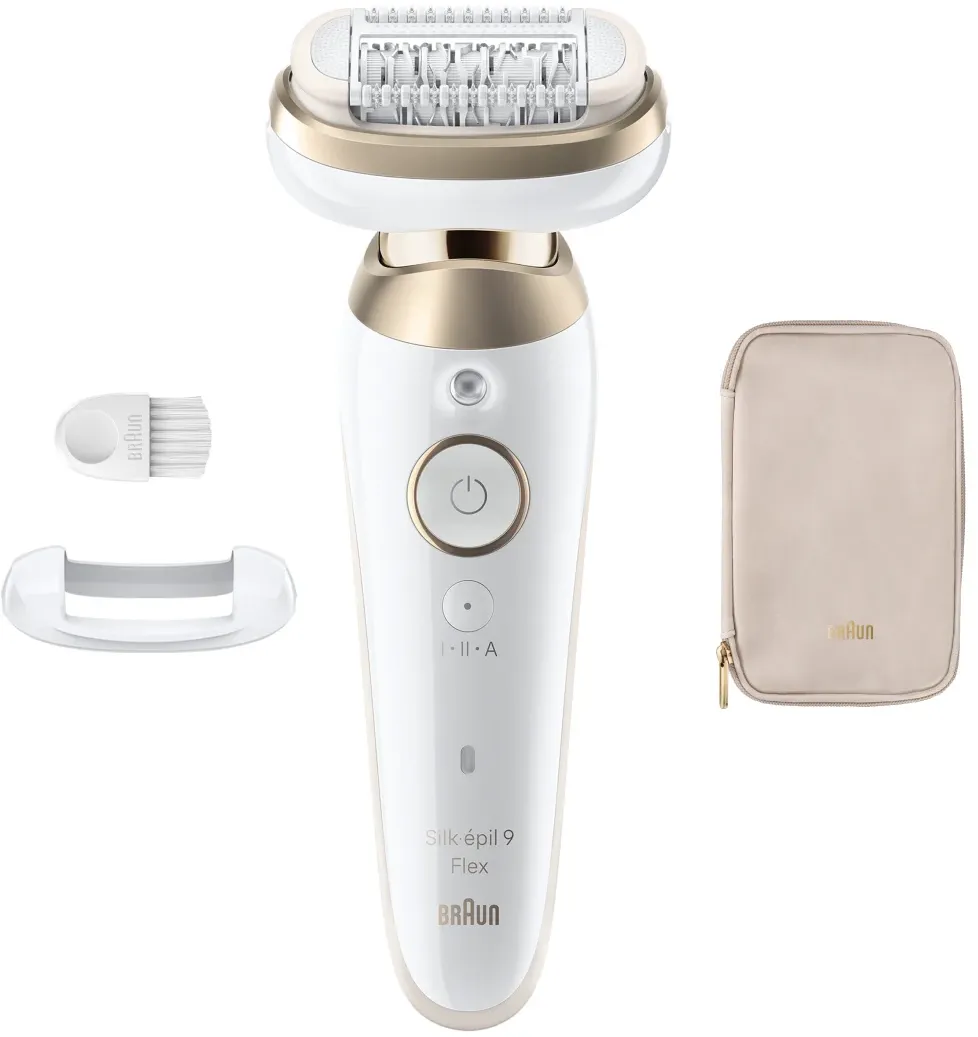 Braun Silk-épil 9 Flex SES9-011 3D Epilator, Wet & Dry, White/Gold