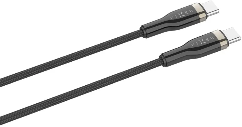 Cablu USB-C la USB-C Fixed Braided impletit 1,2 m 100 W negru
