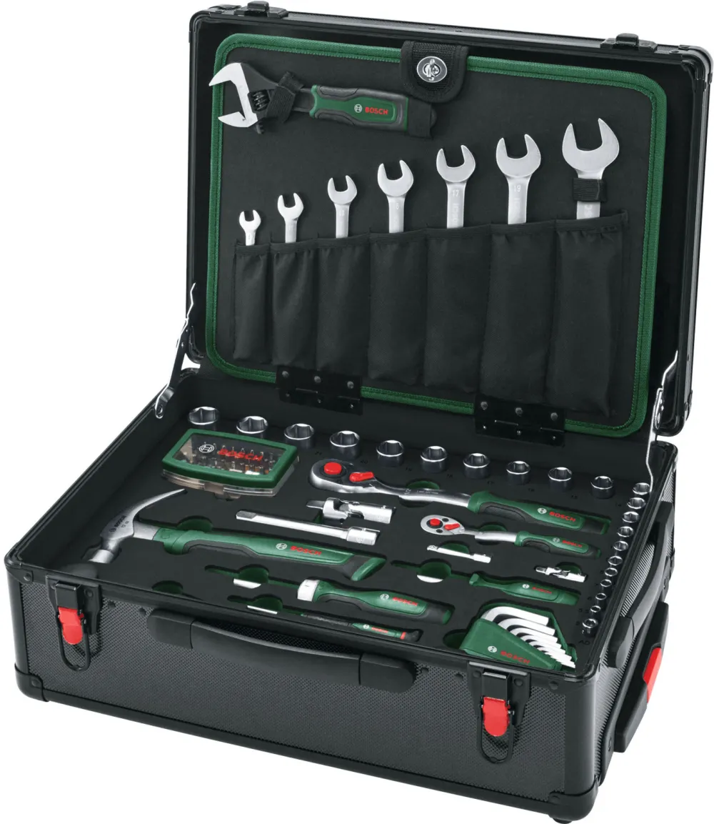 Set 119 scule de mana cu troler Bosch 1600A02ZB4