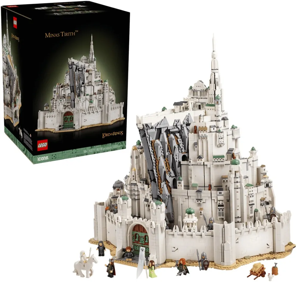 Set de constructie pentru adulti LEGO® Icons Stapanul inelelor: Minas Tirith™ 11377, Decoratiune pentru Living, Idee de Cadou pentru Barbati si Femei Pasionati de Jocuri de Constructie