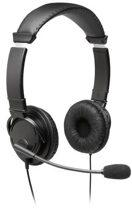 Casti Kensington, reglabile, microfon cu anulare sunet inclus, conexiune cablu USB 1.8 m, negru