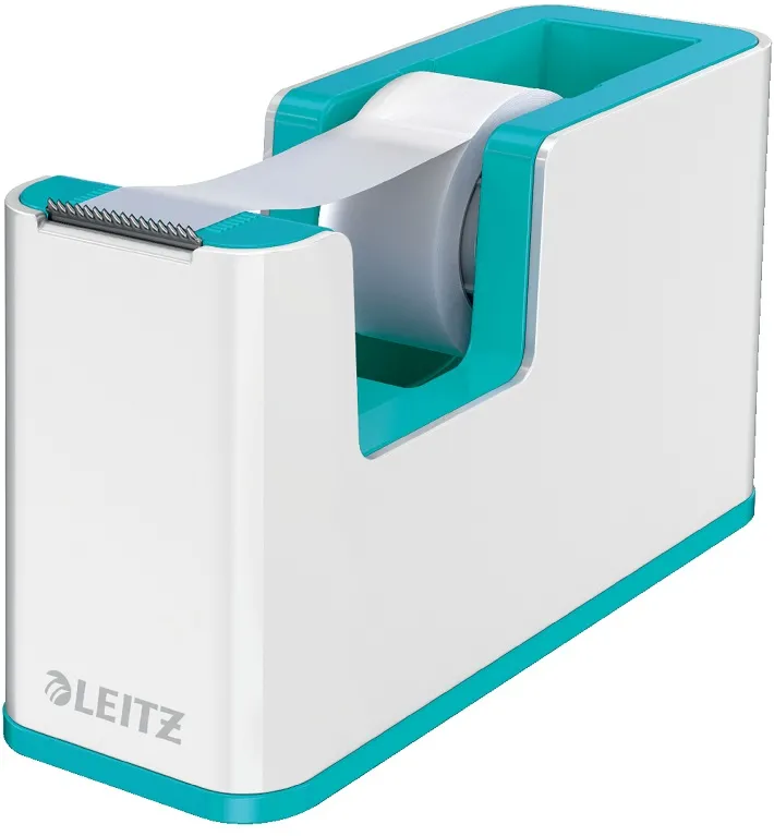 Dispenser banda adeziva LEITZ WOW, PS, banda inclusa, culori duale, alb-turcoaz