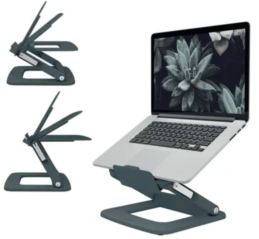 Suport ergonomic LEITZ Ergo, pentru laptop, ajustabil, plastic partial reciclat, gri-carbune