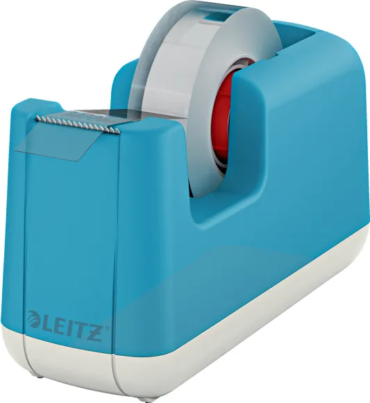 Dispenser pentru banda adeziva LEITZ Cosy, PS, banda inclusa, albastru celest