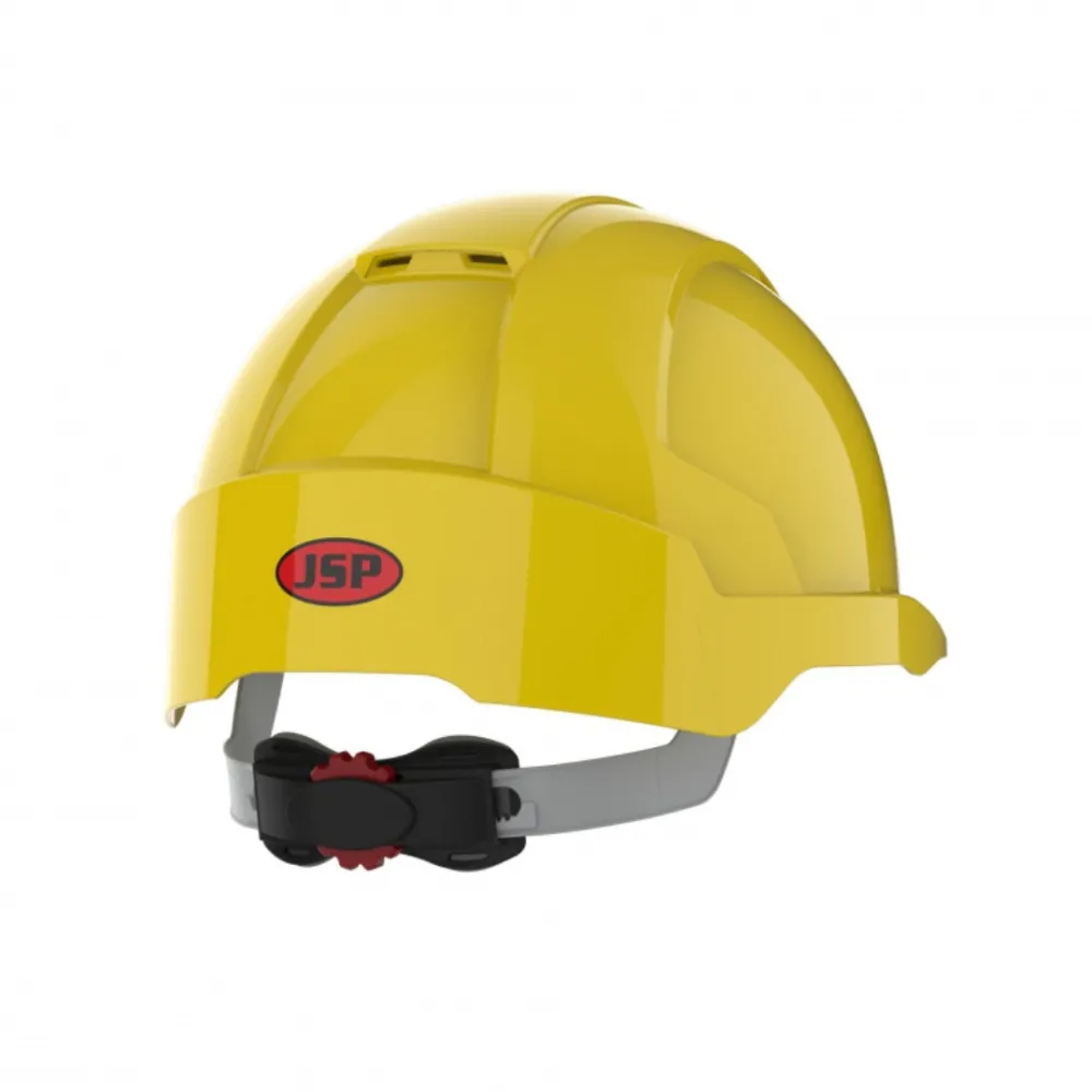 Casca de protectie rezistenta din ABS, ventilata, EN 397, ajustare in 3 puncte, JSP-EVOLite- galbena