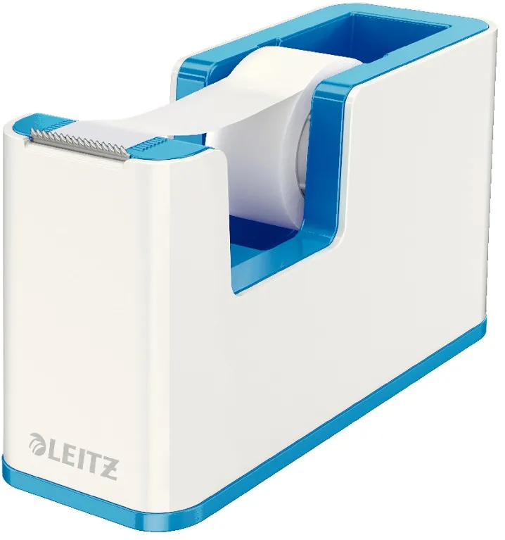 Dispenser banda adeziva LEITZ WOW, PS, banda inclusa, culori duale, alb-albastru