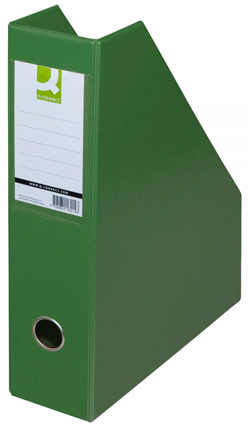 Suport reviste, carton plastifiat PVC, latime 76mm, Q-Connect - verde