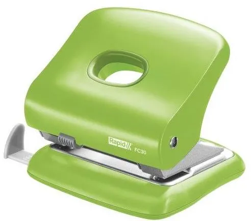 Perforator plastic Rapid FC30, 30 de coli, cutie, verde deschis