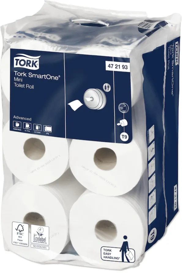 Hartie igienica TORK Advanced SmartOne MINI, 2 straturi, 111.6m, 12 role/bax - alba