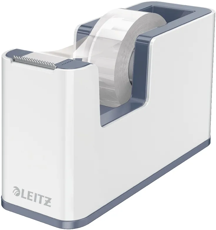Dispenser banda adeziva LEITZ WOW, PS, banda inclusa, culori duale, alb-gri