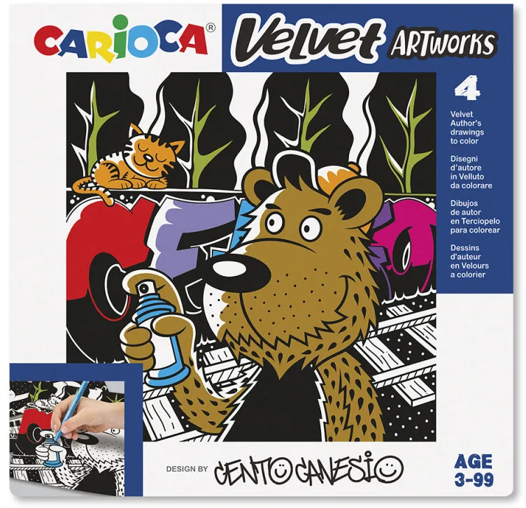 Carte de colorat Carioca Velvet - Graffiti