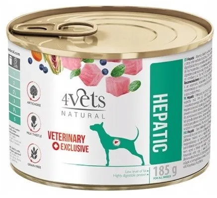 4VETS Natural Hepatic Dog  - wet dog food - 185 g