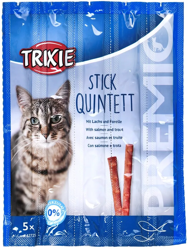 Snacks Premio Sticks-blackened salmon with trout-dry cat food-5x5g