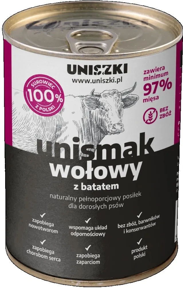 UNISZKI UNIsmak beef with sweet potato - wet dog food - 400g