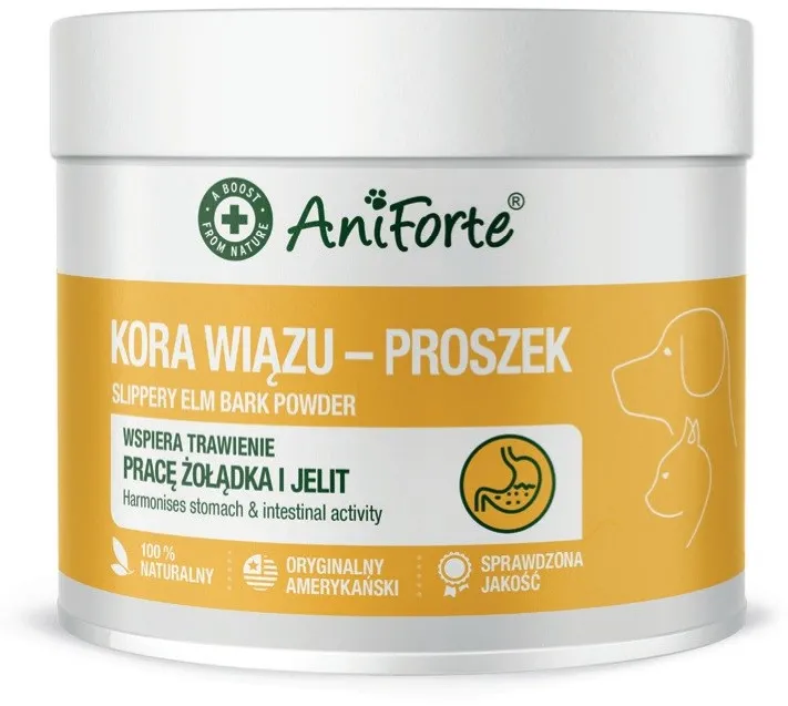 Supliment pulbere pentru caini si pisici AniForte Slippery Elm scoarta de ulm 100 g