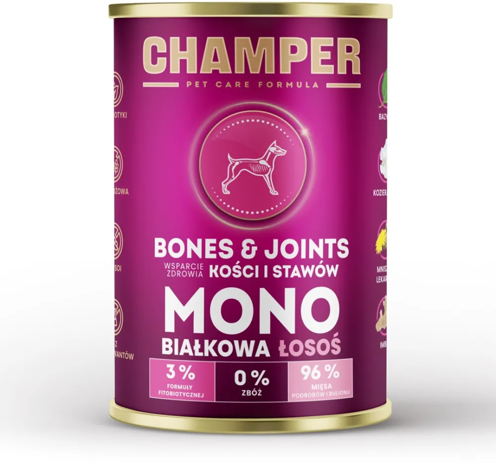 CHAMPER Bones & Joints Monoprotein Salmon - wet dog food - 400g