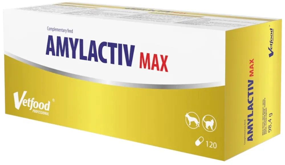 Supliment pentru caini si pisici Vetfood Amylactiv Max 120 tablete