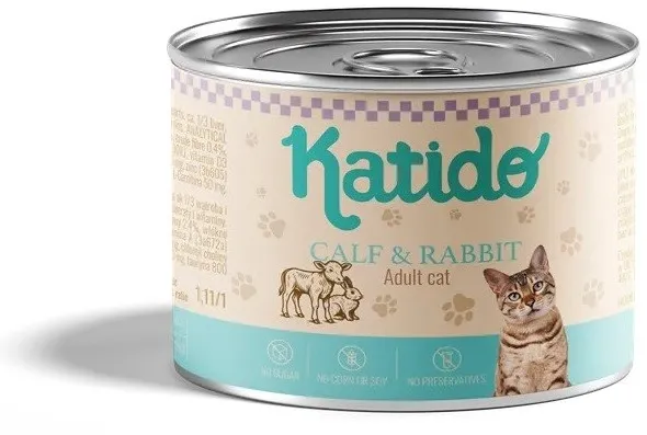 KATIDO Calf with rabbit - wet cat food - 200g