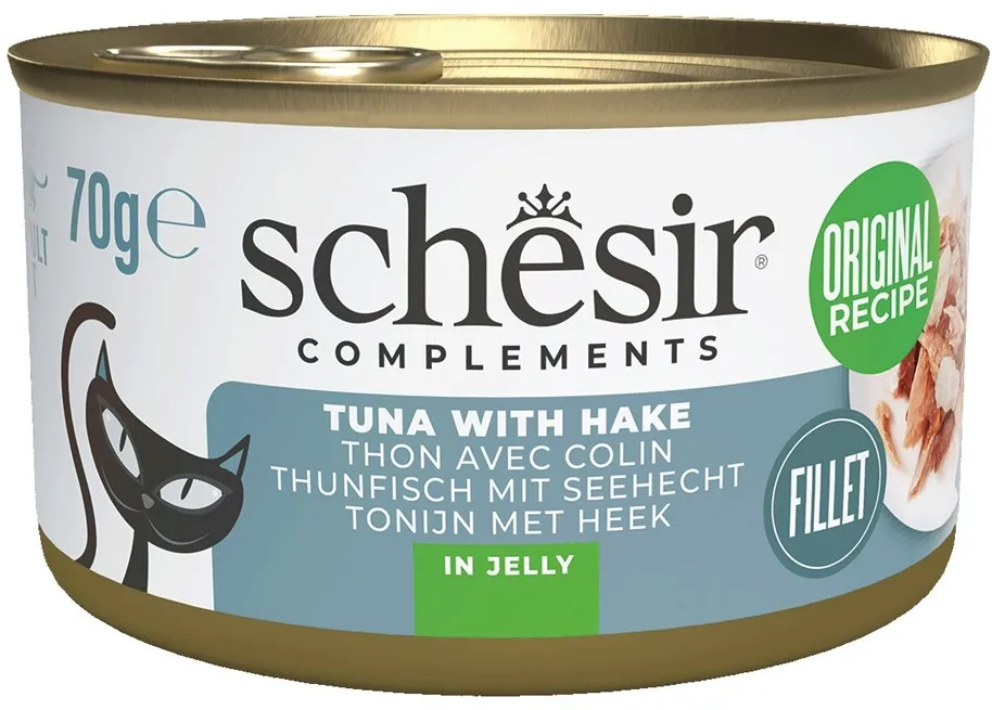SCHESIR Complements Tuna with hake in jelly - wet cat food - 70g