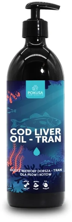 Ulei de ficat de cod pentru caini si pisici POKUSA 500 ml