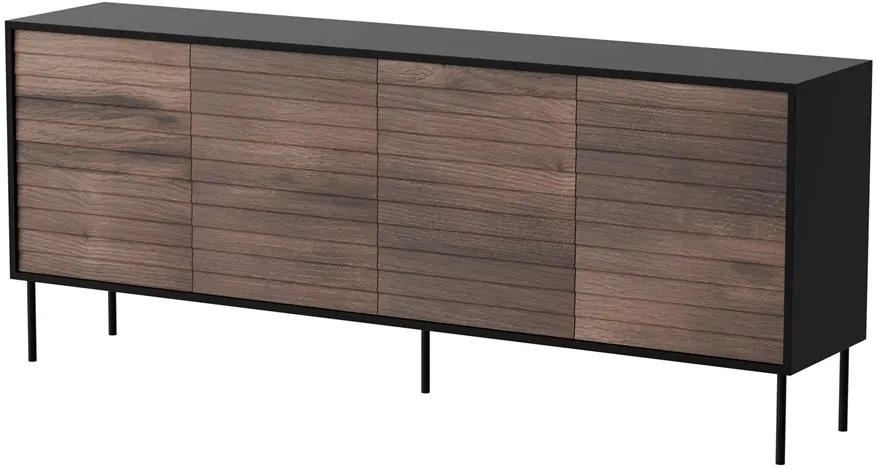 Cama 4D CORTINA chest of drawers 200x40x81 black/walnut