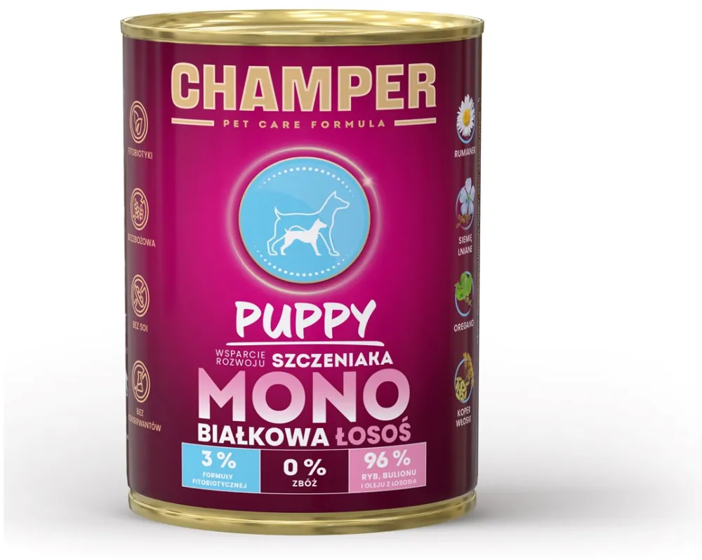 CHAMPER Puppy Monoprotein Salmon - wet dog food - 400g
