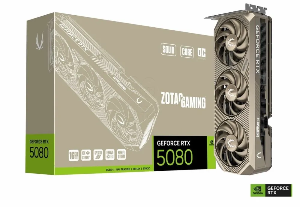 ZOTAC GAMING GeForce RTX 5080 SOLID Core OC 20th Anniversary Edition graphics card